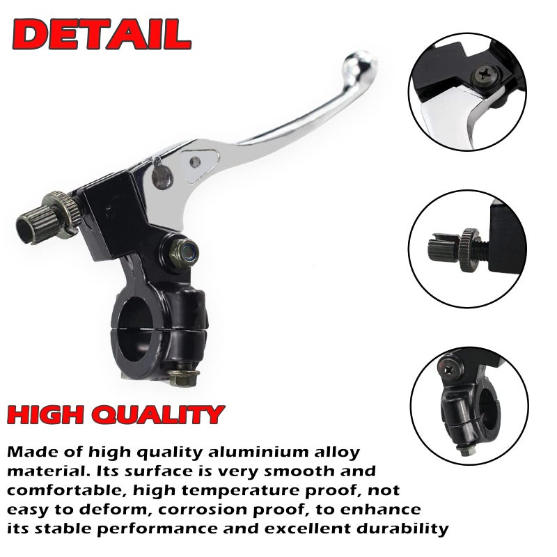 New Olym 7/8"" Brake Clutch Left Lever Universal Motorcycle Handlebar Folding Clutch Lever for CRF XR 80 100 XR200 SSR 125cc Coolster Roketa Baja Pit Dirt Motor Bike Motocross Parts Silver - Image 3